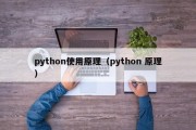 python使用原理（python 原理）