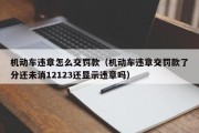 机动车违章怎么交罚款（机动车违章交罚款了分还未消12123还显示违章吗）